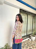 Warli Art kurti | Corset back | Short kurti