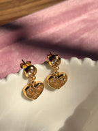 Heart drop earrings