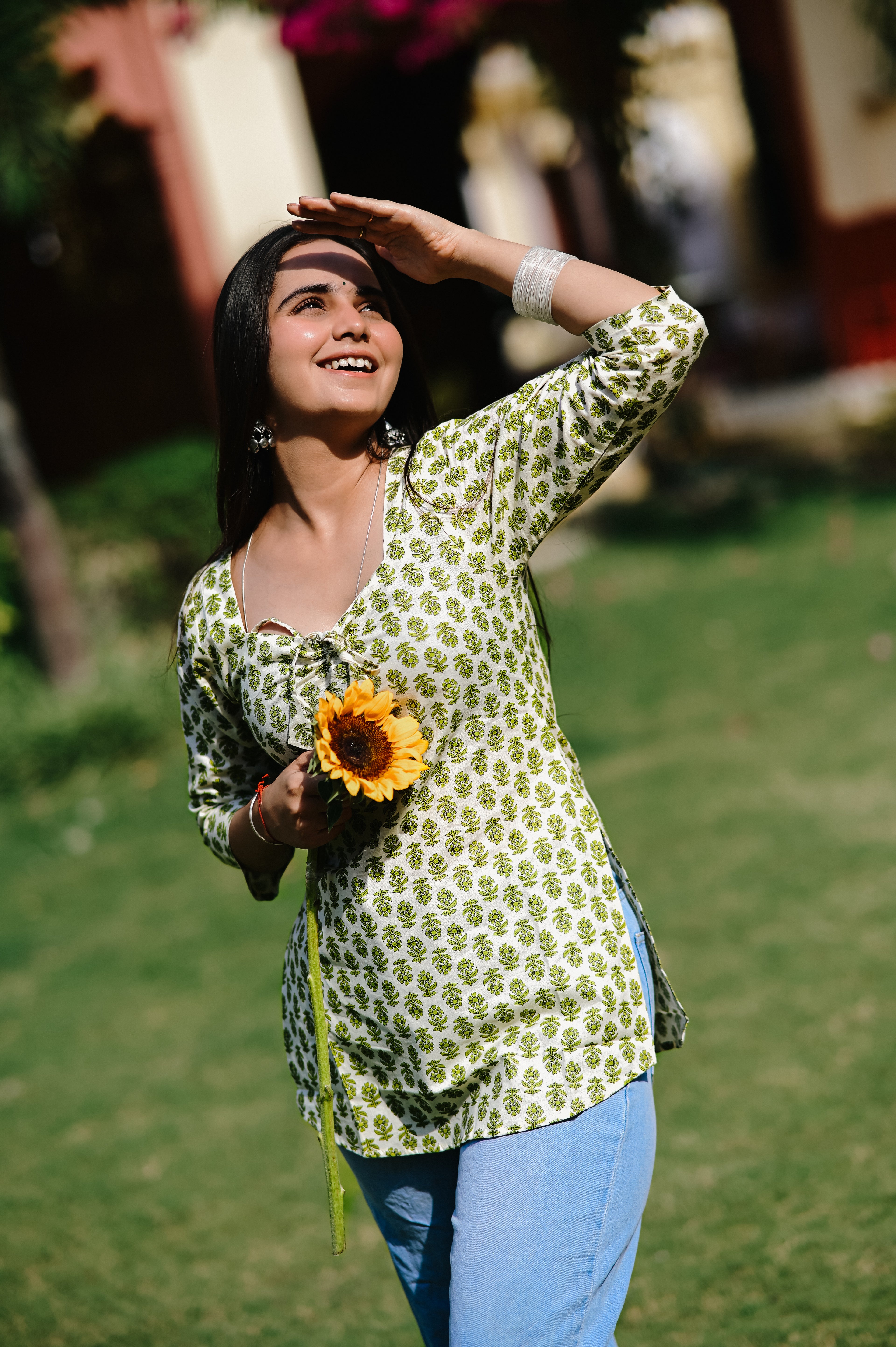 Hariyali Kurti | Corset back| Convertible sweetheart neck |100% pure cotton | ClubTara