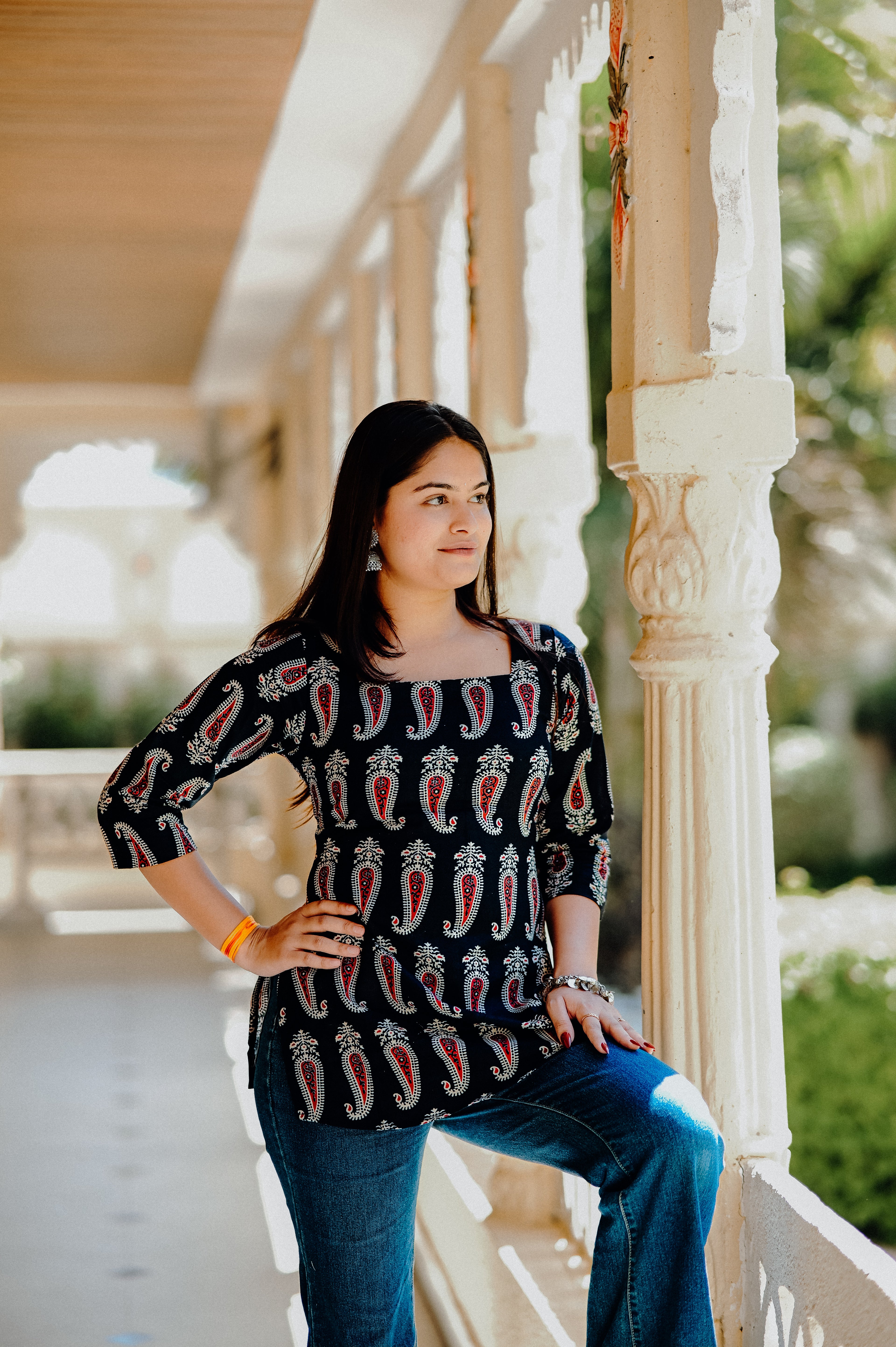 Raatraani Kurti | Corset back| Square neck| 100% pure cotton | ClubTara