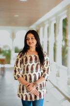 Gulnaar Kurti | Corset back| Square neck |100% Pure cotton | ClubTara