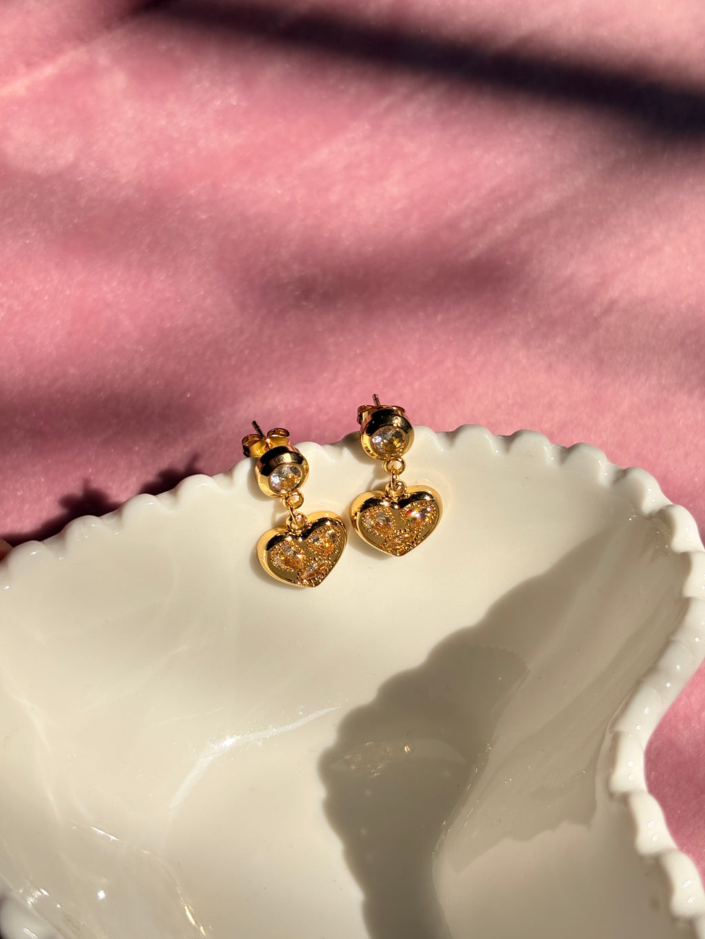 Heart drop earrings