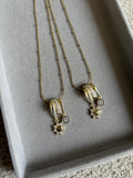 Multi Charm Necklace – Gold Sun & Evil Eye Dainty Pendant Necklace for Women